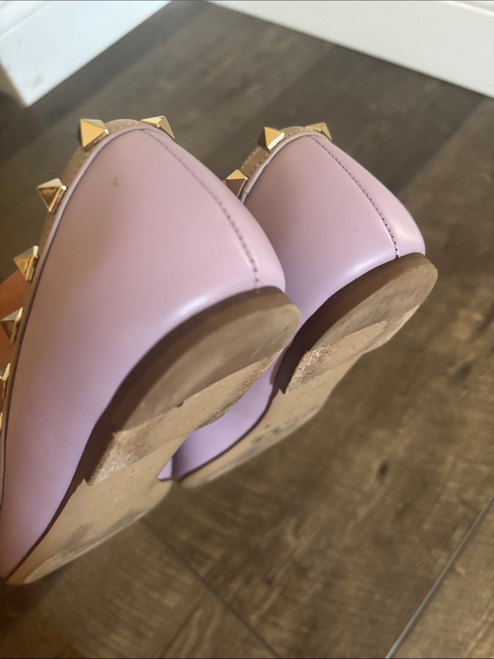 Valentino Garavani Rockstud Ballet Flats in lavender leather colorway - Picture 13 of 17